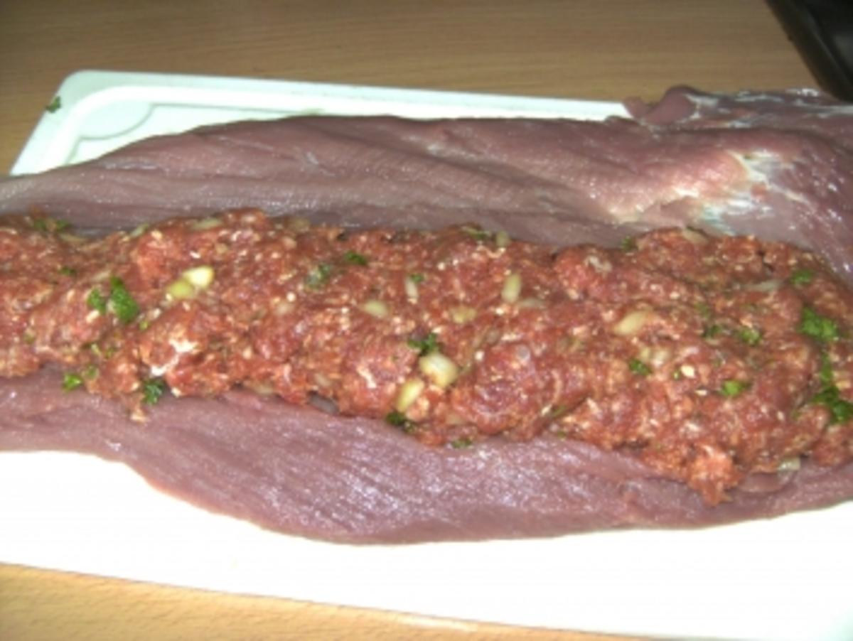Fleisch: Schweinefilet gefüllt  in  Ananassauce - Rezept - Bild Nr. 2
