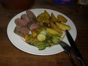 Hauptgericht / Wildgericht: Filet mit Kartoffel-Wedges - Rezept