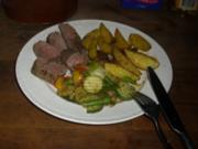 Hauptgericht / Wildgericht: Filet mit Kartoffel-Wedges - Rezept