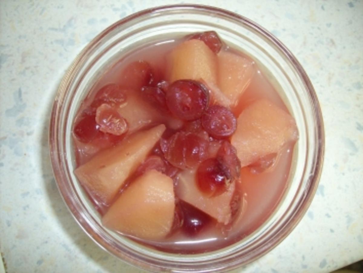 Apfelkompott mit Cranberrys - Rezept