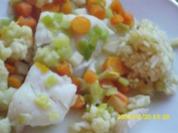 Fisch:  Zanderfilet in der Folie mit Gemüse und Zitronenrisotto - Rezept