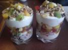 Dessert "Obstsalat trifft Schokokuss" - Rezept