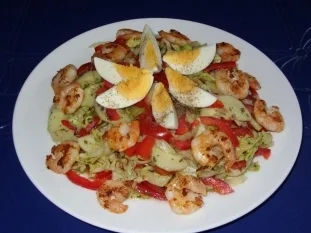 Mein  köstlicher Abendsalat mit Garnelen - Rezept