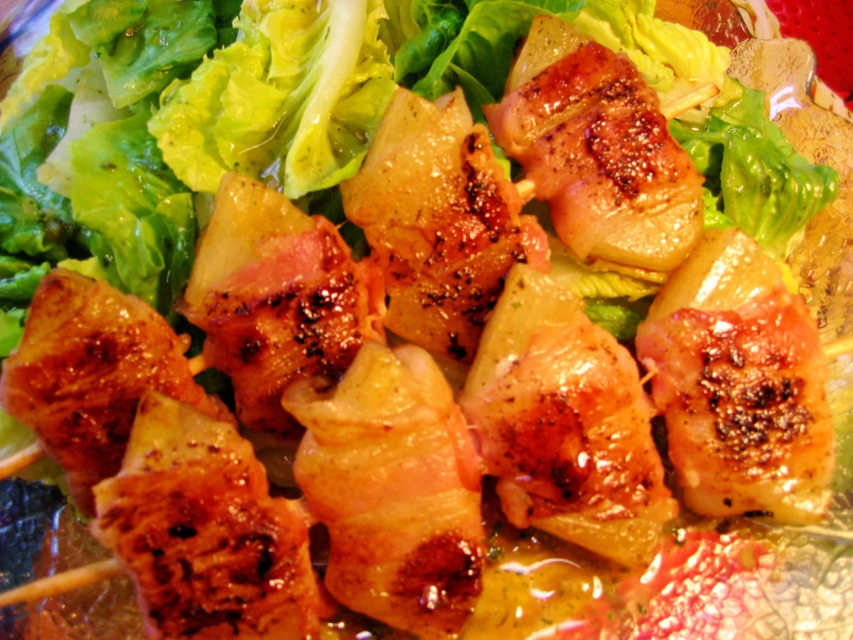 Rezept: Ananas-Speck-Spießchen zum Salat, fruchtig, rauchig, lecker Bild Nr. 101 Ananas-Speck-Spießchen zum Salat, fruchtig, rauchig, lecker - Rezept - Bild Nr. 101