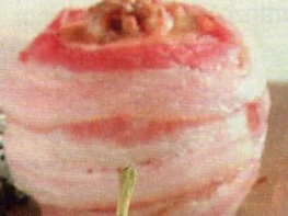 antipasti mele farcite di carne in gabbia di pancetta - Rezept