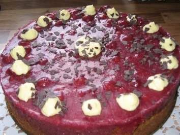 Rezept: Kirschspiegel auf gefülltem Rührteig Kirschspiegel auf gefülltem Rührteig - Rezept