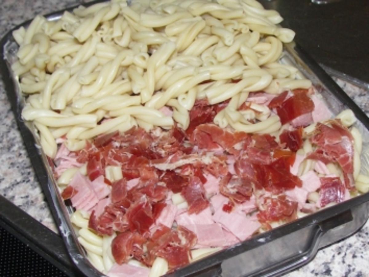 Nudelauflauf mit Nudeln Fusilli oder Penne und dicke Scheibe
Kochschinken oder 6 Scheiben - Rezept Von Einsendungen cremschnittchen