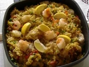 Arroz con pollo,cerdo,pescado y mariscos - Rezept