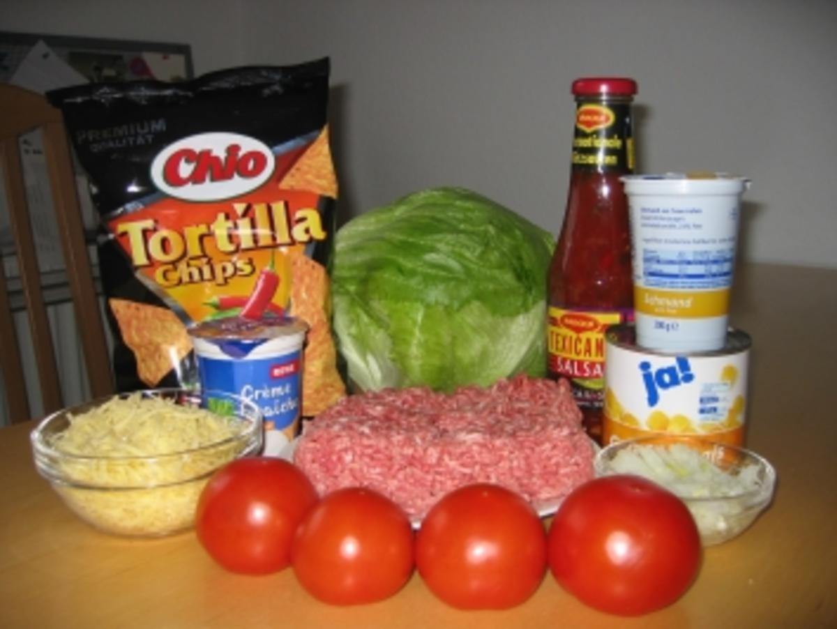 Schichtsalat mit Hack und Tacos - Rezept - Bild Nr. 2