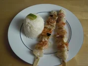 Pangasius meets Scampis an Ingwer-Limetten-Reis - Rezept