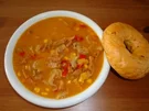 Kebabsuppe mit Baguette - Rezept