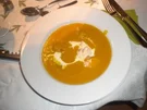 Kürbissuppe mit gebratenem Lachs - Rezept