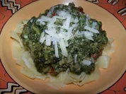 Nudeln - Tagliatelle mit Spinat, Hackfleisch und Gorgonzola - Rezept