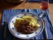 Nudelfleckerl mit Spitzkohl	an Entenbrust mit Apfelgemüse - Rezept