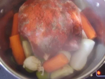 Hammelkeule mit Bohnen und Klößen - Rezept - Bild Nr. 4