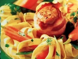 Bandnudeln mit Schweinemedaillon - Rezept