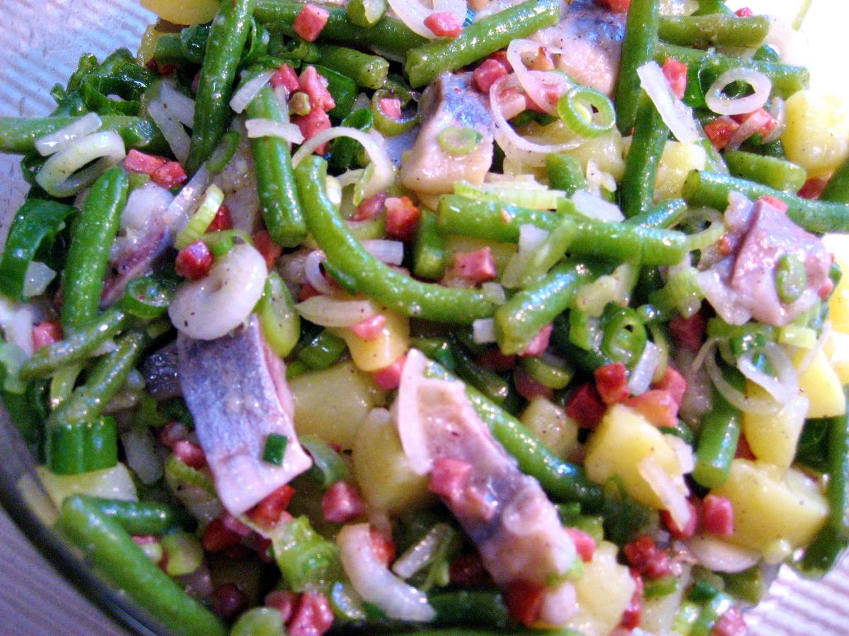 Matjes-Salat mit grünen Bohnen und Speck - Rezept - Bild Nr. 8370