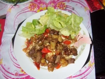 Rezept: Gaby´s Gyrospfanne mit Kartoffeln Gaby´s Gyrospfanne mit Kartoffeln - Rezept