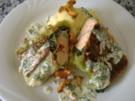 Lachs im Wirsingblatt mit frischen Pfifferlingen und Basilikumschaum - Rezept