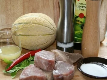 Thunfischsteak mit Melonen - Salsa - Rezept - Bild Nr. 2