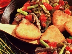 Fleischpfanne mit Rösti - Rezept