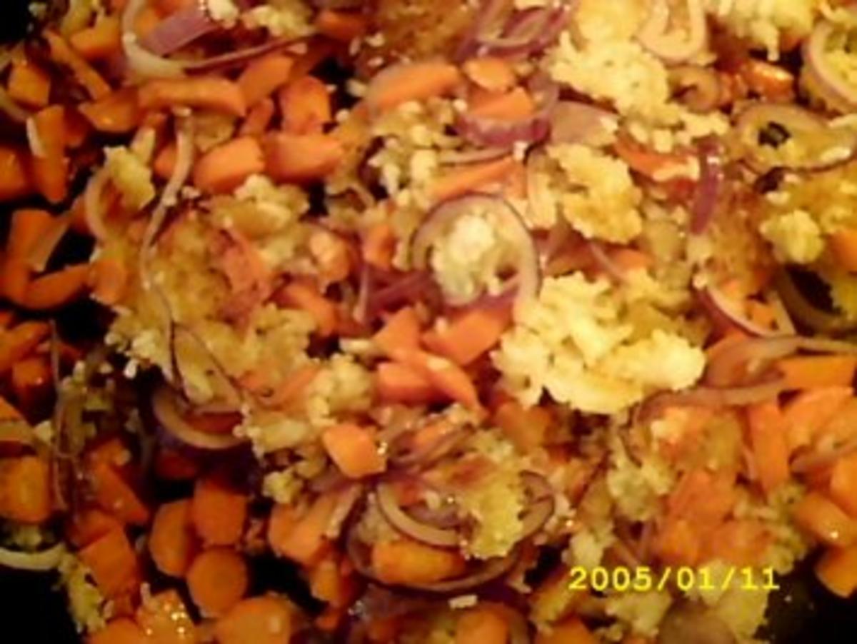 Knusperreispfanne mit Ingwer-Buttermilchsoße - Rezept - Bild Nr. 6
