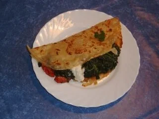 Rezept: Zwiebelpfannkuchen mit Gemüse gefüllt Zwiebelpfannkuchen mit Gemüse gefüllt - Rezept