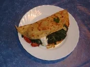 Zwiebelpfannkuchen mit Gemüse gefüllt - Rezept