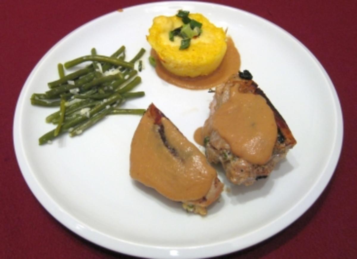 Bilder für An american trilogy - Stuffed peanut pork with beans and rocking polenta - Rezept