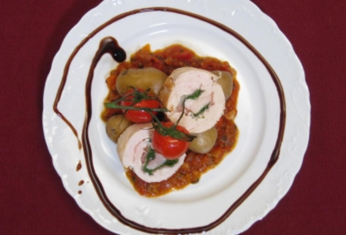 Bilder für Roulade vom Hähnchen an Kirschtomaten-Chutney und Kartoffeln - Rezept