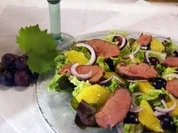 Entenbrustsalat mit blauen Trauben - Rezept