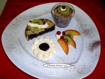 Dreierlei von der Heidelbeere   gebacken, mit Schaum, pürierte , - Rezept