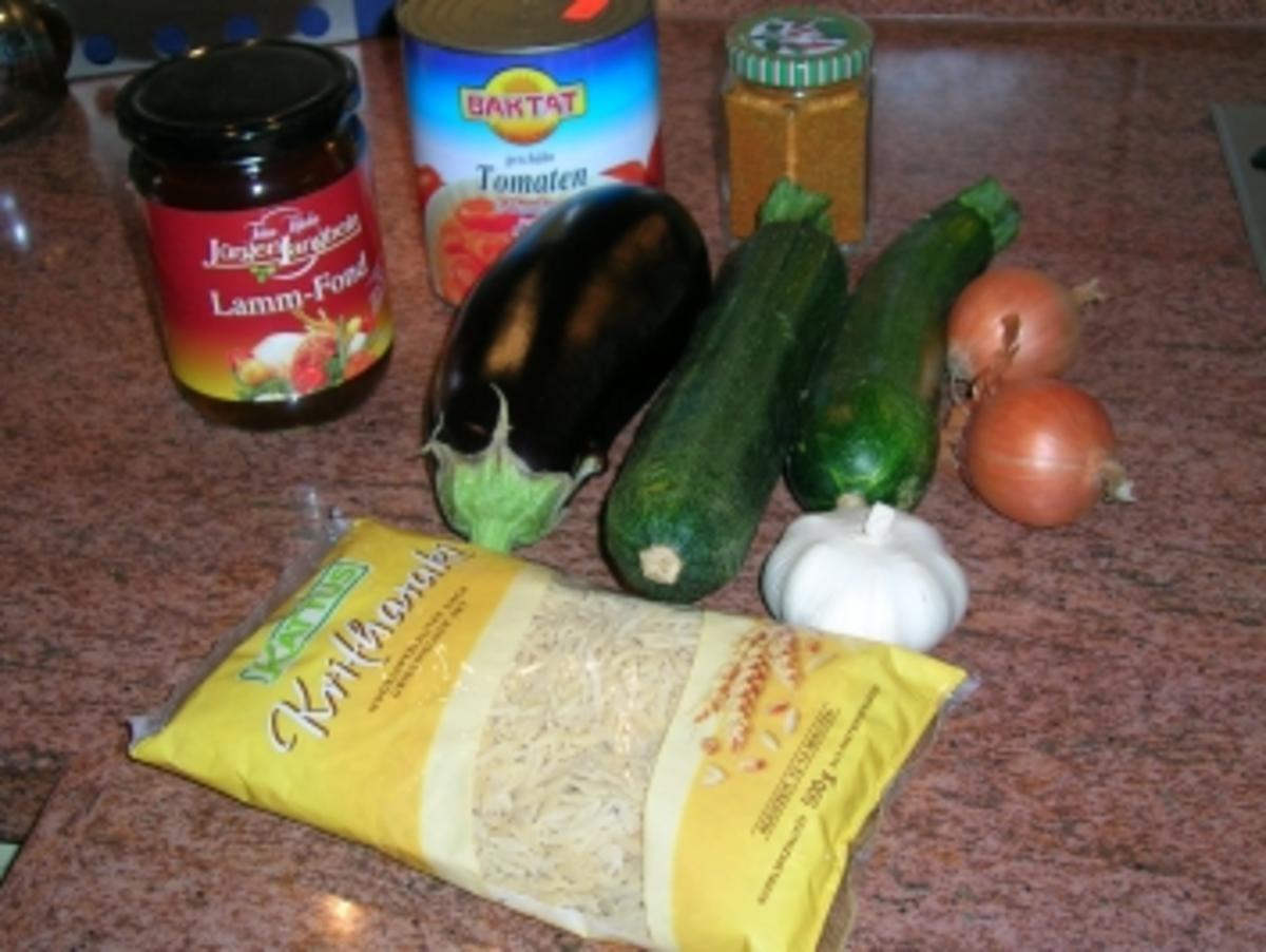 Kritharaki mit Gemüse und Lammfleisch (griechische Nudelspezialität mit Lammhack -geht auch mit Rind, wer Lamm absolut nicht mag) - Rezept - Bild Nr. 2
