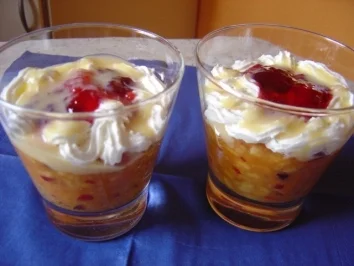 Rezept: Ein fruchtiges Dessert mit Schwips Ein fruchtiges Dessert mit Schwips - Rezept