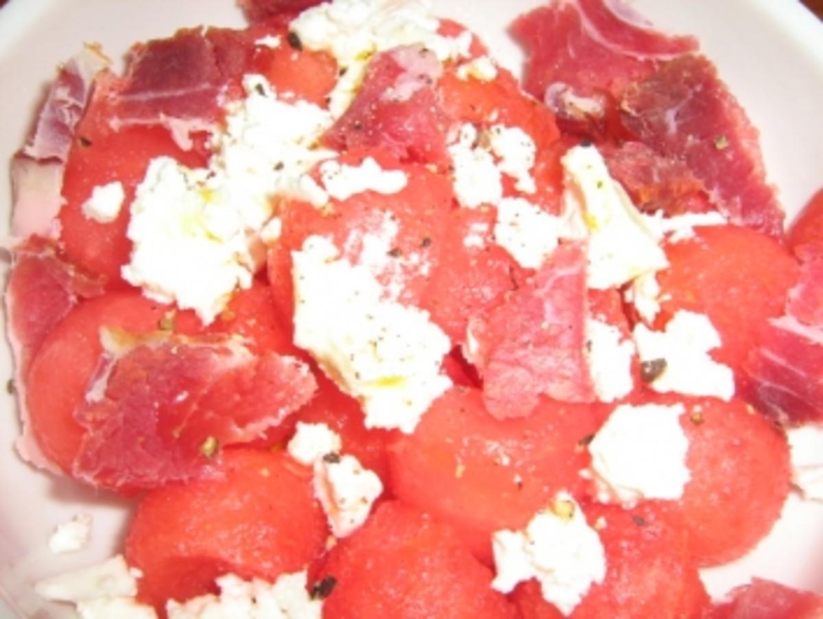 Salziger Wassermelonen - Salat - Rezept