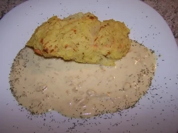 Gebackener Lachs mit Kartoffelkruste - Rezept