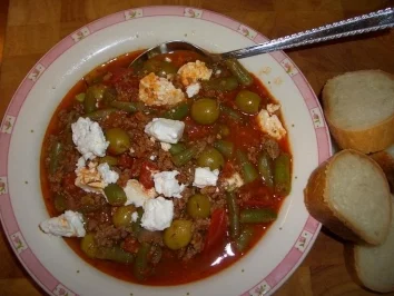 Rezept: Bohnenpfanne nach griechischer Art Bohnenpfanne nach griechischer Art - Rezept