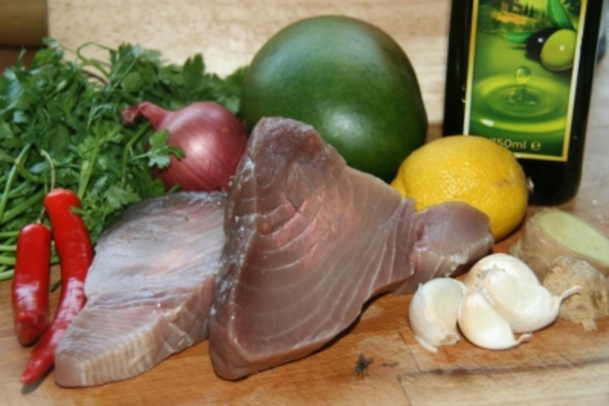 Koriander - Thunfischsteak mit Mango Salsa - Rezept - Bild Nr. 2