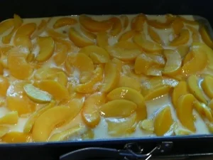 Rezept: Saftige Pfirsichschnitten mit Streusel Bild Nr. 5 Saftige Pfirsichschnitten mit Streusel - Rezept - Bild Nr. 5