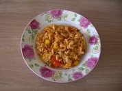 Zwiebel-Reis-Paprika-Pfanne - Rezept