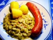 Puffbohnen mit Mettwurst ... - Rezept