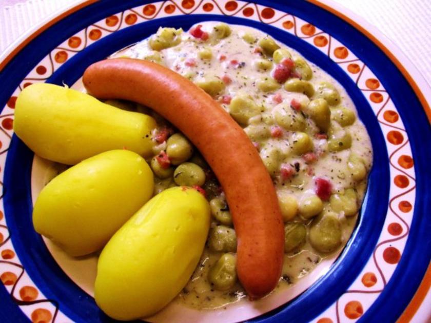 Puffbohnen mit Mettwurst ... - Rezept mit Bild - kochbar.de