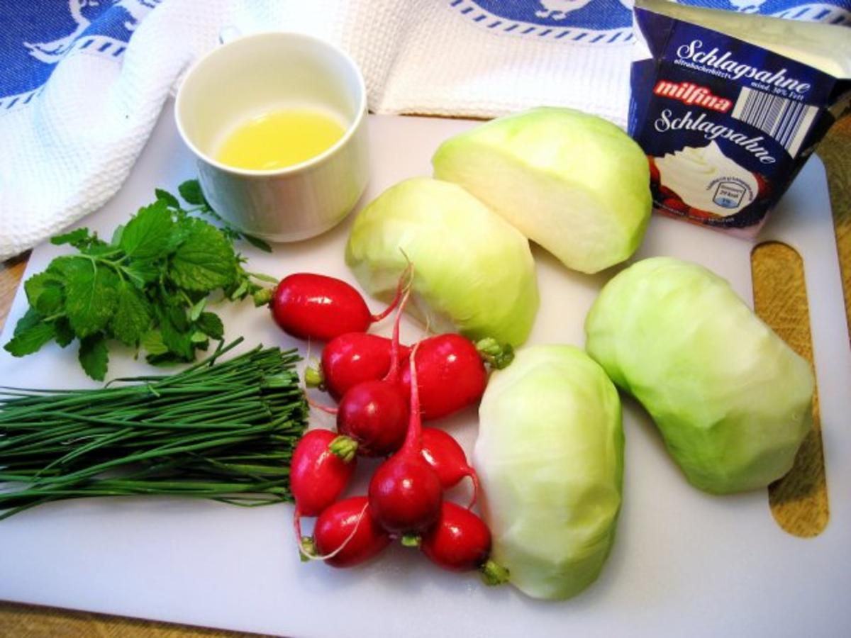 Bilder für Salat ... ... von Äpfeln, Kohlrabi und Radieschen - Rezept