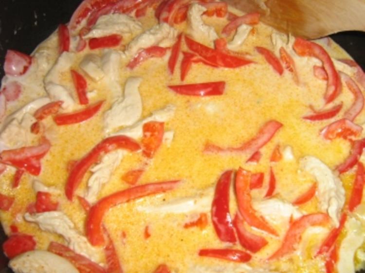 Paprika Geschnetzeltes mit Kokossauce - schnell &amp; einfach - 184 kcal/100g