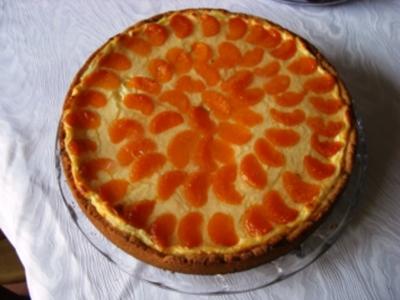 Kuchen-gedeckter Schmandkuchen mit Mandarinen - Rezept