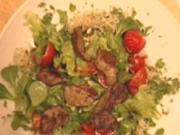 "Salade lapin" Salatvariation mit Kaninchenleber und einer Vinaigrette - Rezept
