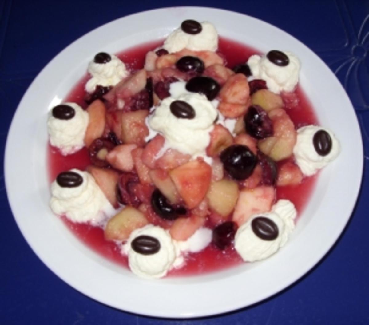 Warmer Obstsalat mit Sahne - Rezept - Bild Nr. 4