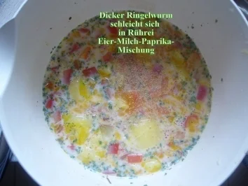 Hauptspeise: Dicker Ringelwurm schleicht sich in Rührei - Rezept - Bild Nr. 2