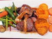 Kreolische Tournedos mit drei Süßkartoffel-Variationen - Rezept