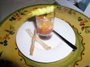 Paprika- Vinaigrette mit Sepia- Spießchen - Rezept